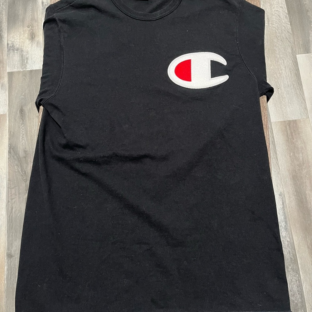 Champion Black Sleeveless Shirt with Logo - UNWORN